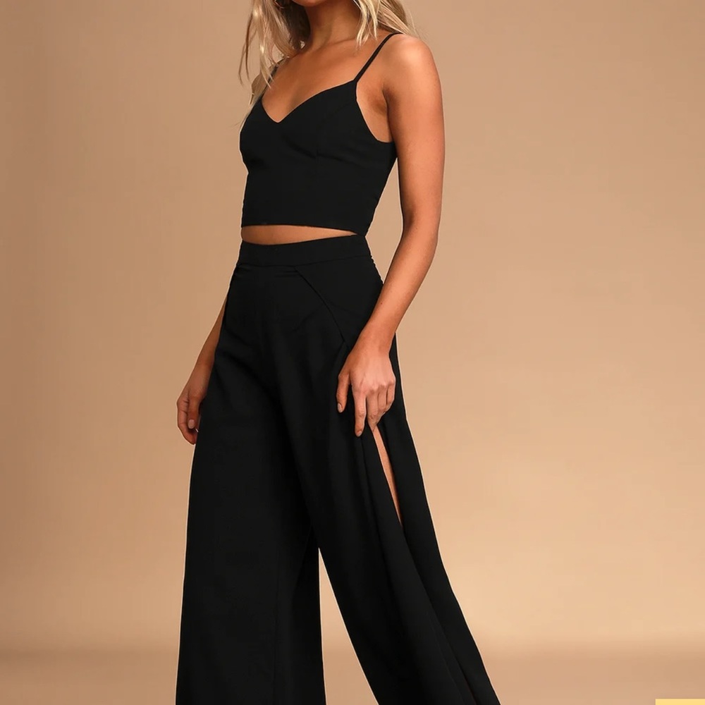 Out tonight two piece black jumpsuit from lulus